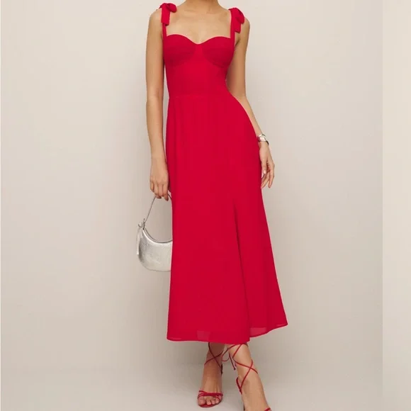 Reformation | Dresses | Reformation Red Midi Dress | Poshmark